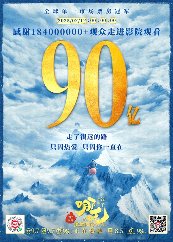 网友:《哪吒2》都到90亿了 必须四舍五入
